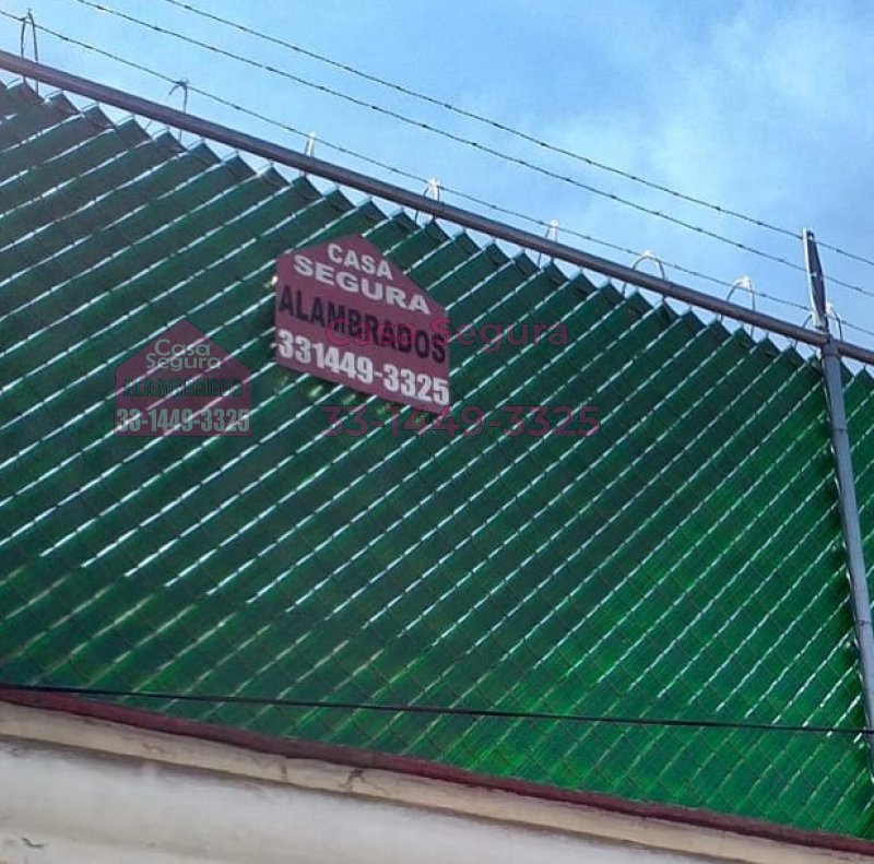 Montaje de Malla Ciclónica con Persiana o Malla Blin Verde en Guadalupe Zapopan